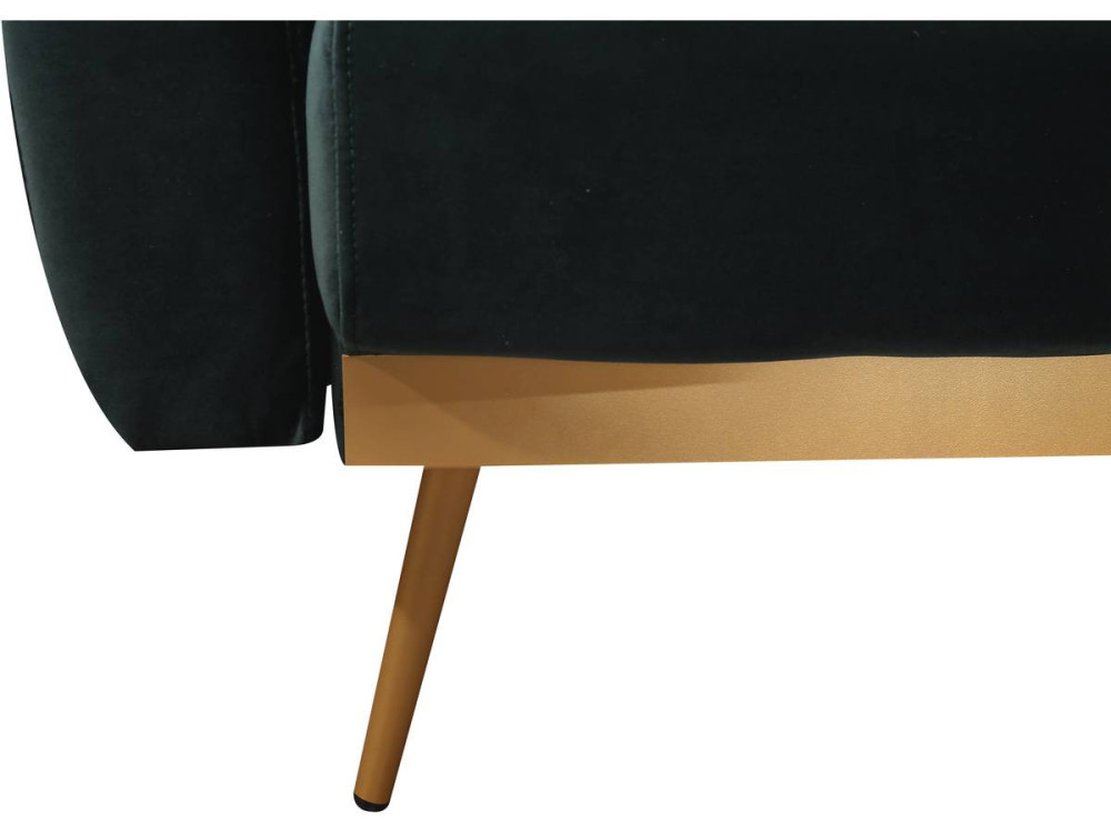 Canapé Clic Clac en velours "Donia" - 203 x 81 x 83 cm - 3 places - Vert foncé