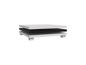 Table basse "Elena" - 80 x 80 x 32 cm - Blanc / Noir 2