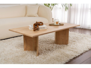 Table basse en bois "Sabin" - 60 x 119 x 40 cm - Chêne Saphir 2