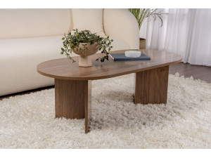 Table basse en bois "Sable" - 60 x 119 x 40 cm - Noyer 2