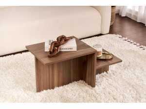 Table basse en bois "Harmony" - 80 x 40 x 40 cm - Noyer 2