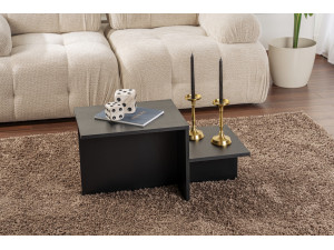 Table basse en bois "Harmony" 80 x 40 x 40 cm - Bois Noir 2