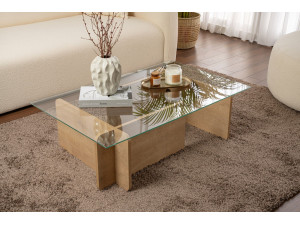 Table basse en bois "Flavio" - 105 x 65 x 30 cm - Chêne 2