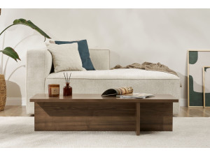 Table basse en bois "Harbor" - 120 x 45 x 30 cm - Noyer 2