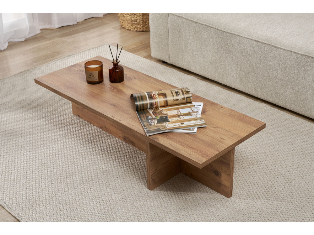 Table basse en bois "Harbor" - 120 x 45 x 30 cm - Pin atlantique