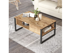 Table basse en bois "ML34" - 100 x 59 x 44 cm - Pin atlantique 2