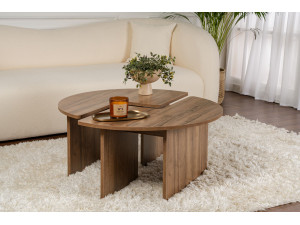 Table basse en bois "Moira" -  90 x 90 x 41 cm - Noyer 2