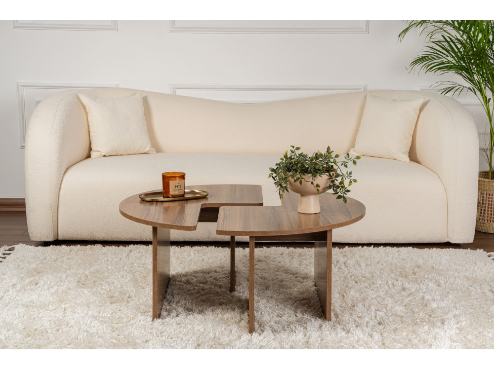 Table basse en bois "Moira" -  90 x 90 x 41 cm - Noyer