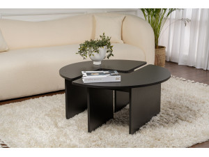 Table basse en bois "Moira" 90 x 90 x 41 cm - Bois Noir 2