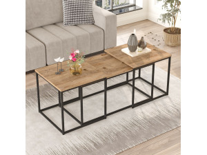 Lot de 3 tables basse en bois "VG9" - 90 x 45 x 44 cm - Pin Atlantique 2