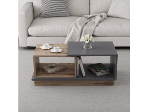 Table basse en bois "Consept" - 90 x 45 x 36 cm - Gris anthracite 2