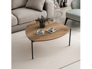 Table basse en bois "Lenny" - 90 x 89 x 40 cm - Noyer 2