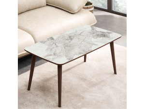 Table basse en bois "Luci" 100 x 53 x 45 cm - Blanc 2