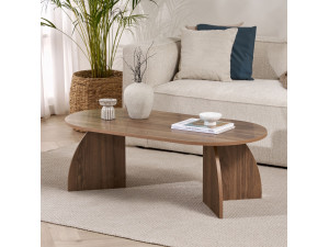 Table basse en bois "Melina" 120 x 60 x 40 cm - Noyer 2