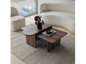 Ensemble de table basse en bois "Paris" 105 x 60 x 35 cm - Bronze 2
