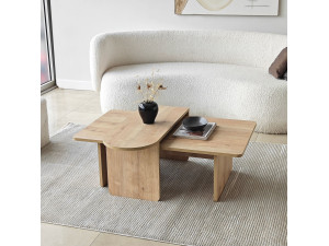 Ensemble de table basse en bois "Paris" 105 x 60 x 35 cm - Bronze 2