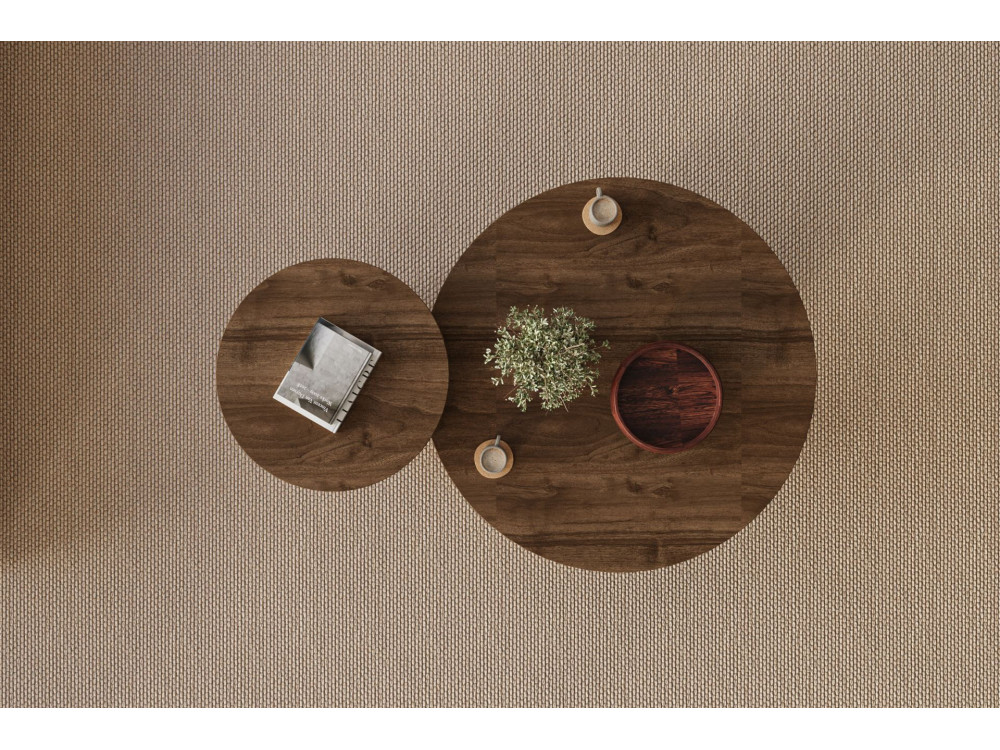 Ensemble de table basse en bois "Private" 70 x 70 x 40 cm - Noyer