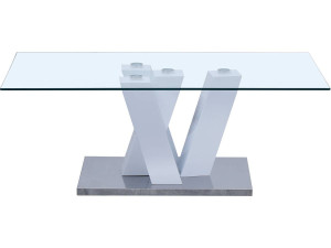 Table basse "Gaya" - 110 x 60 x 40 cm - Blanc Laqué 2