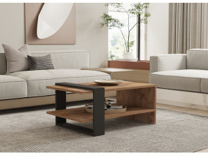 Table basse en bois "Ova" - 80 x 55 x 35 cm - Marron 2