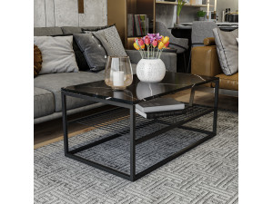 Table basse en bois "Asude" - 95 x 55 x 42 cm - Noir 2