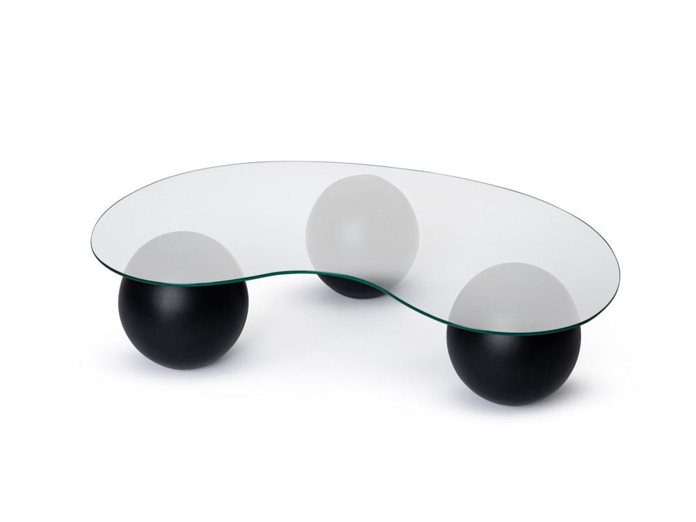 Table basse en verre "Sphere" - 120 x 70 x 30 cm - Noir
