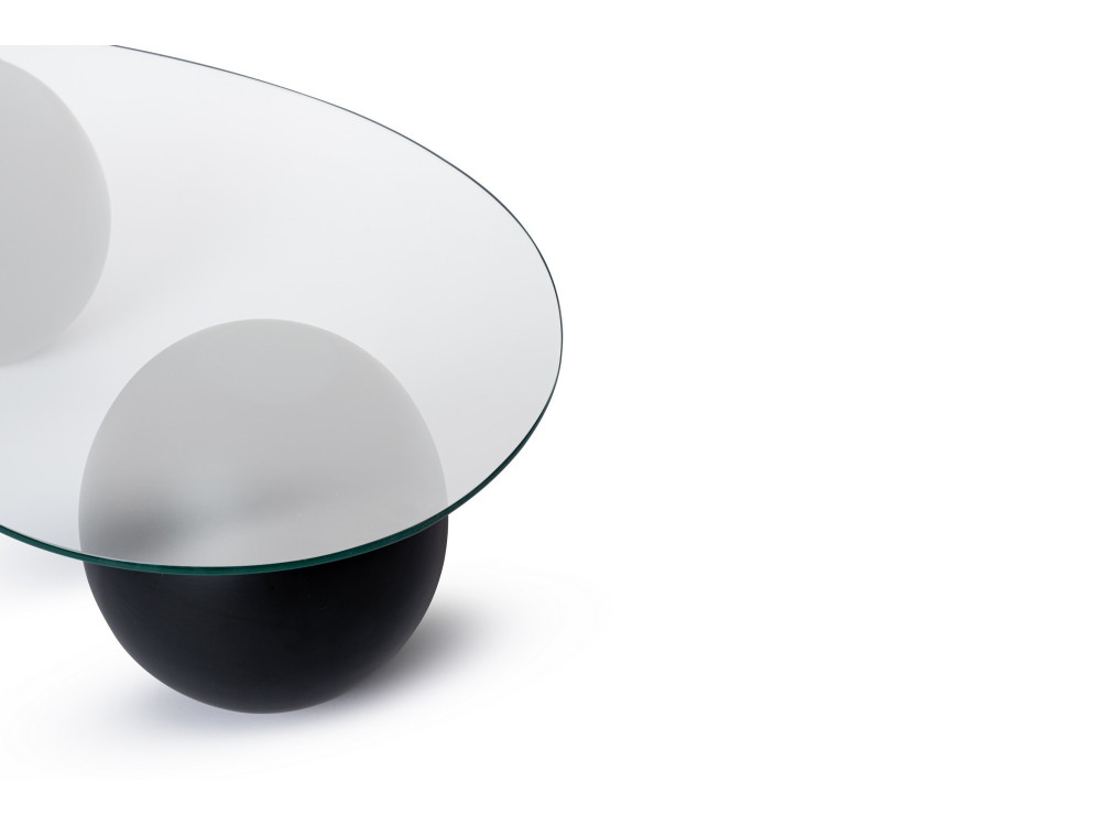 Table basse en verre "Sphere" - 120 x 70 x 30 cm - Noir