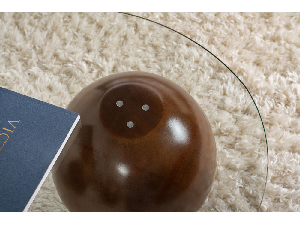 Table basse en verre "Sphere" - 120 x 70 x 30 cm - Marron