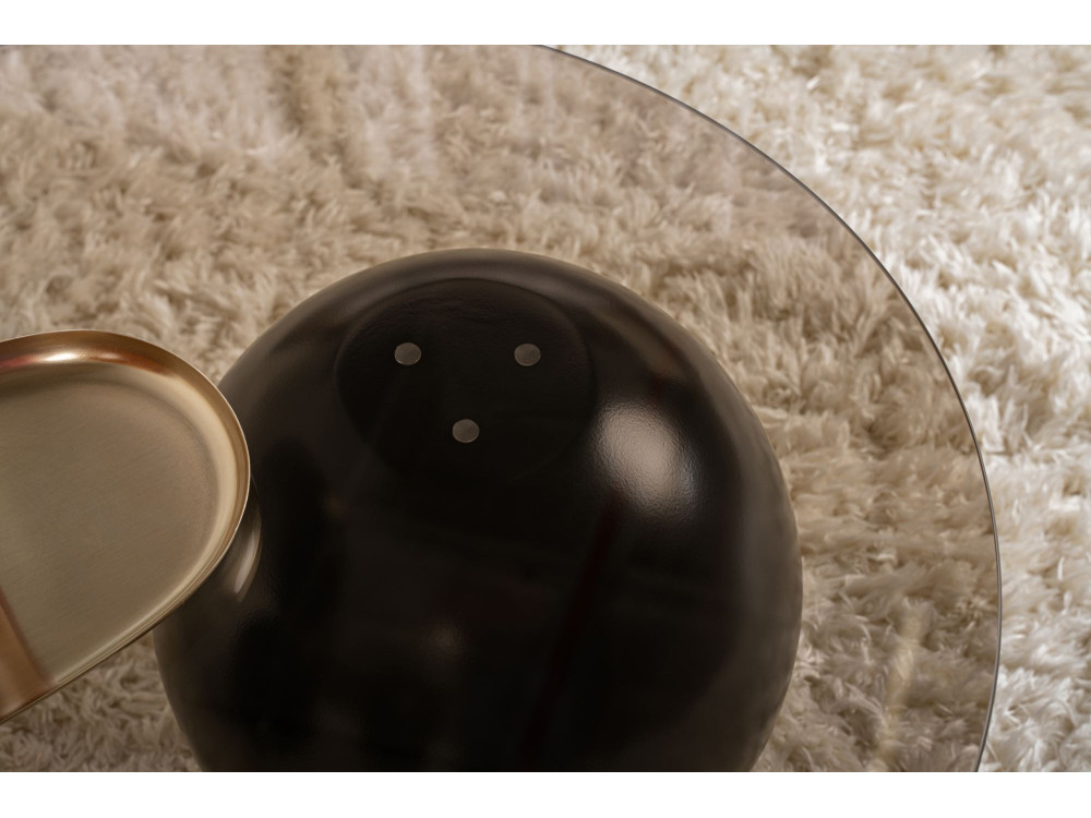 Table basse en verre "Sphere" - 120 x 70 x 30 cm - Noir