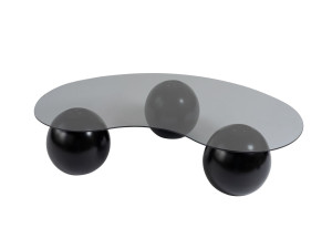 Table basse en verre "Sphere" - 120 x 70 x 30 cm - Noir