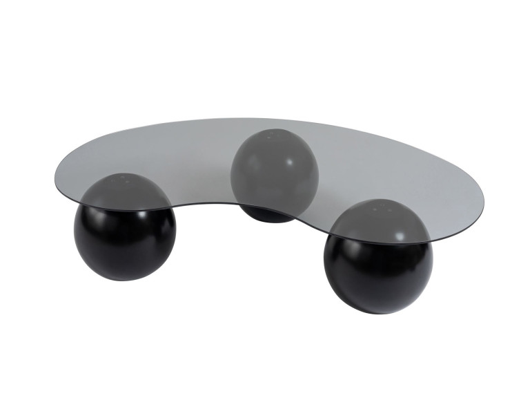 Table basse en verre "Sphere" - 120 x 70 x 30 cm - Noir