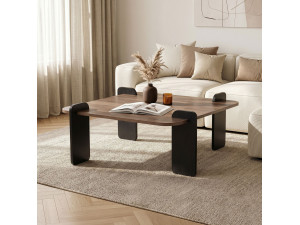 Table basse en bois "Marais" - 90 x 90 x 35 cm - Marron 2