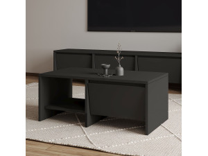 Table basse en bois "Laris" - 90 x 45 x 35 cm - Gris anthracite 2