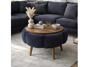 Table basse en bois "Papatya 60" - 60 x 60 x 44 cm - Gris anthracite 2