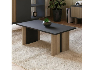 Table basse en bois "Ravello" - 90 x 50 x 40 cm - Gris anthracite 2