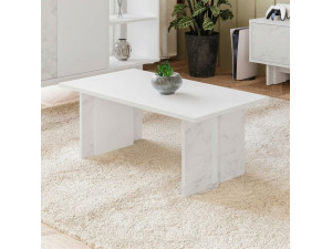 Table basse en bois "Ravello" - 90 x 50 x 40 cm - Blanc 2