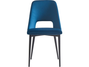 Lot de 2 Chaises en velours "Fedora" - Bleu foncé 2
