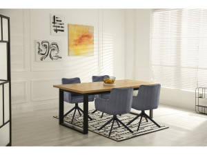Lot de 2 chaises en tissu "Pharell" - 60 x 61 x 91 cm - Gris 2