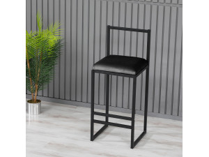 Tabouret de bar en métal "Nordic" 35 x 35 x 84 cm - Noir 2