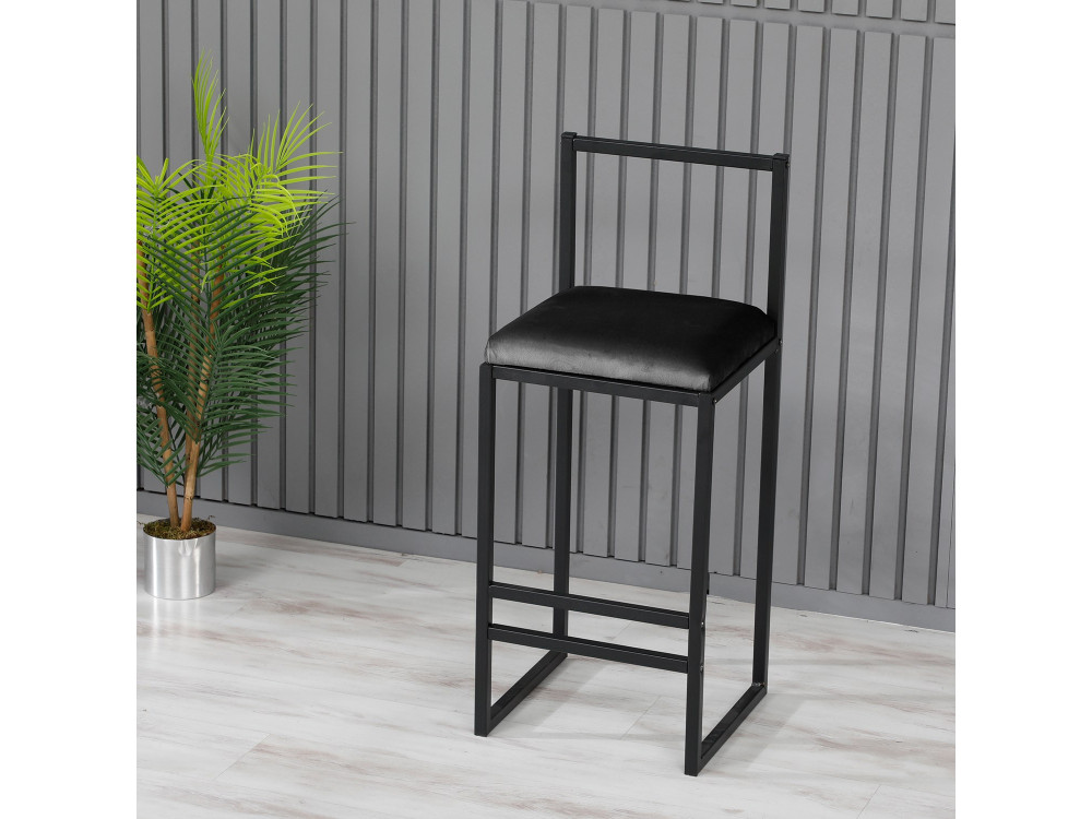 Tabouret de bar en métal "Nordic" 35 x 35 x 84 cm - Noir