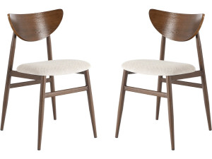 Lot de 2 chaises de salle a manger style scandinave en bois "Lumbra" - Marron