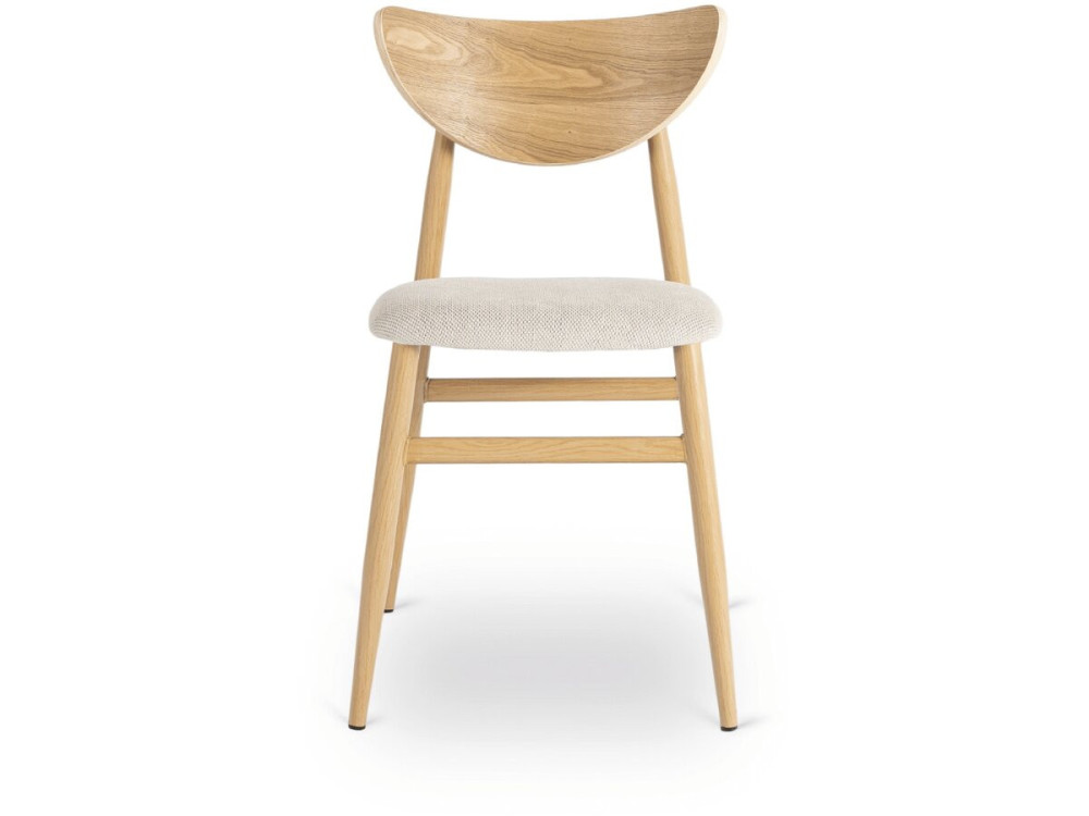 Lot de 2 chaises de salle a manger style scandinave en bois "Lumbra" - Beige