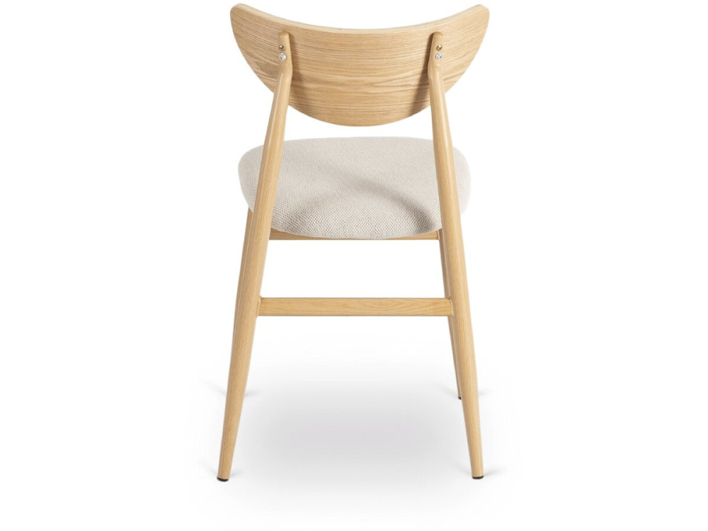 Lot de 2 chaises de salle a manger style scandinave en bois "Lumbra" - Beige
