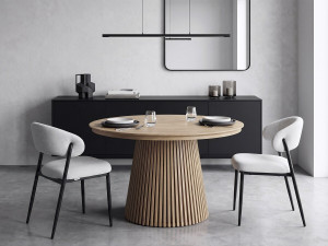 Lot de 2 chaises de salle à manger en tissu et métal "Edena" - Gris clair 2