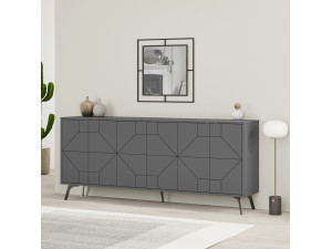 Buffet en bois "Dune" - 183 x 35 x 77 cm - Anthracite 2