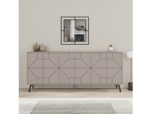 Buffet en bois "Dune" - 184 x 35 x 77 cm - Moka clair 2