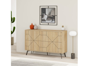 Buffet en bois "Dune" - 123 x 35 x 62 cm - Beige 2