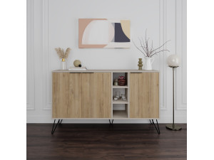 Buffet en bois "Clara" - 142 x 36 x 83 cm - Grès 2