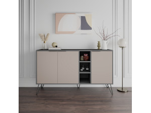 Buffet en bois "Clara" - 142 x 36 x 83 cm - Moka clair 2