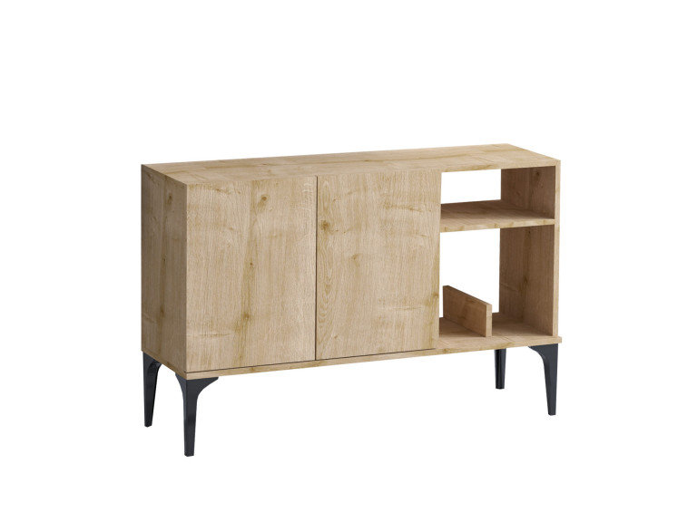 Buffet en bois "Oscar" - 120 x 40 x 80 cm - Chêne Saphir Noir