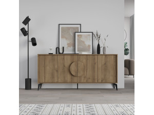 Buffet en bois "Gora Wide" - 180 x 36 x 82 cm - Marron 2